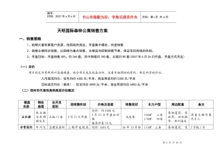天明国际森林公寓销售方案