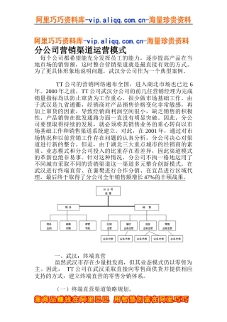 分公司营销渠道运营模式(doc12)