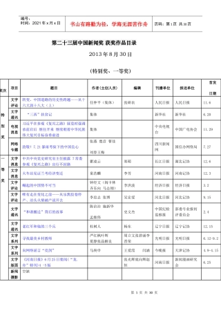 二十三届新闻奖获奖作品