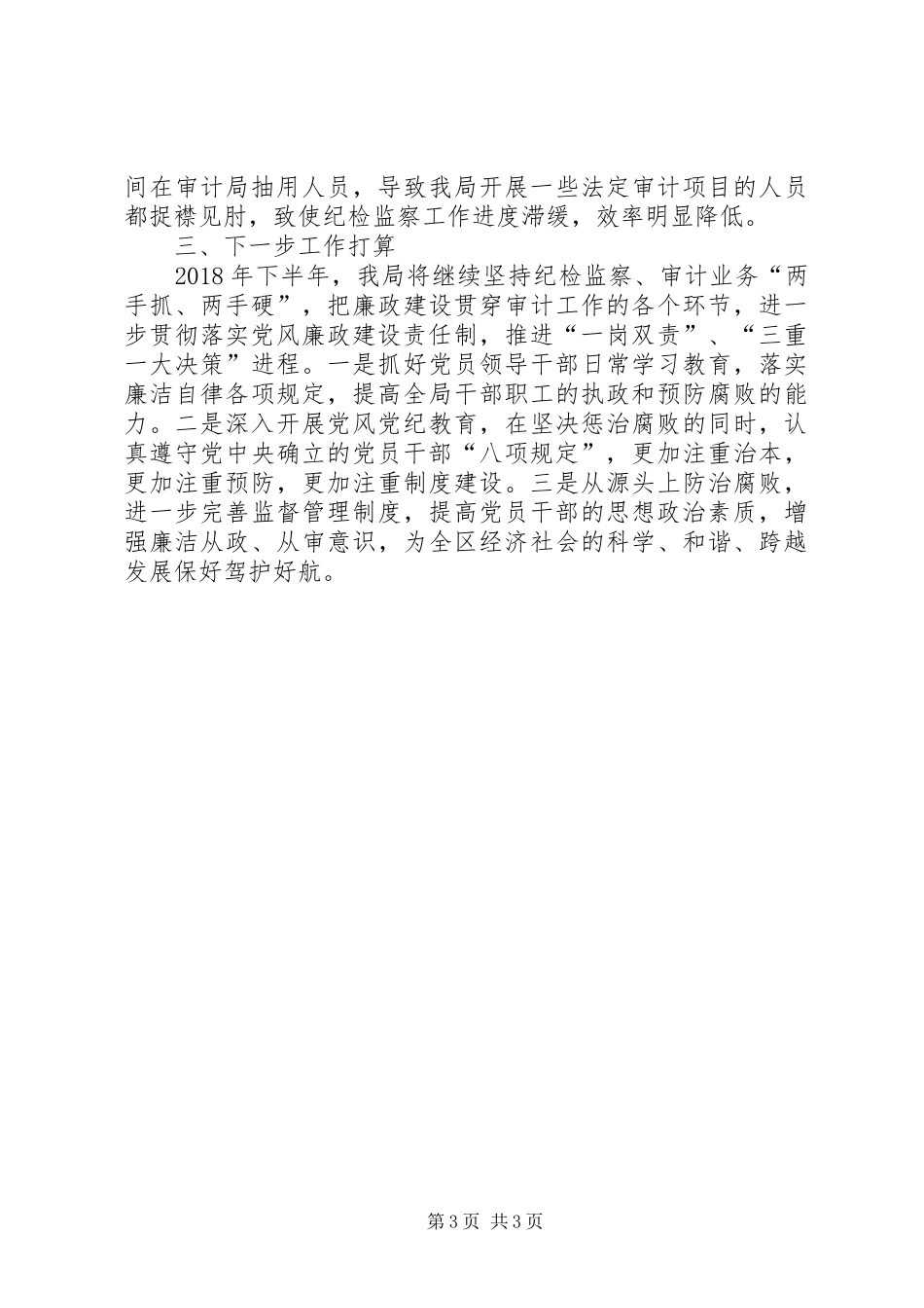 审计局上半年纪检工作总结_第3页