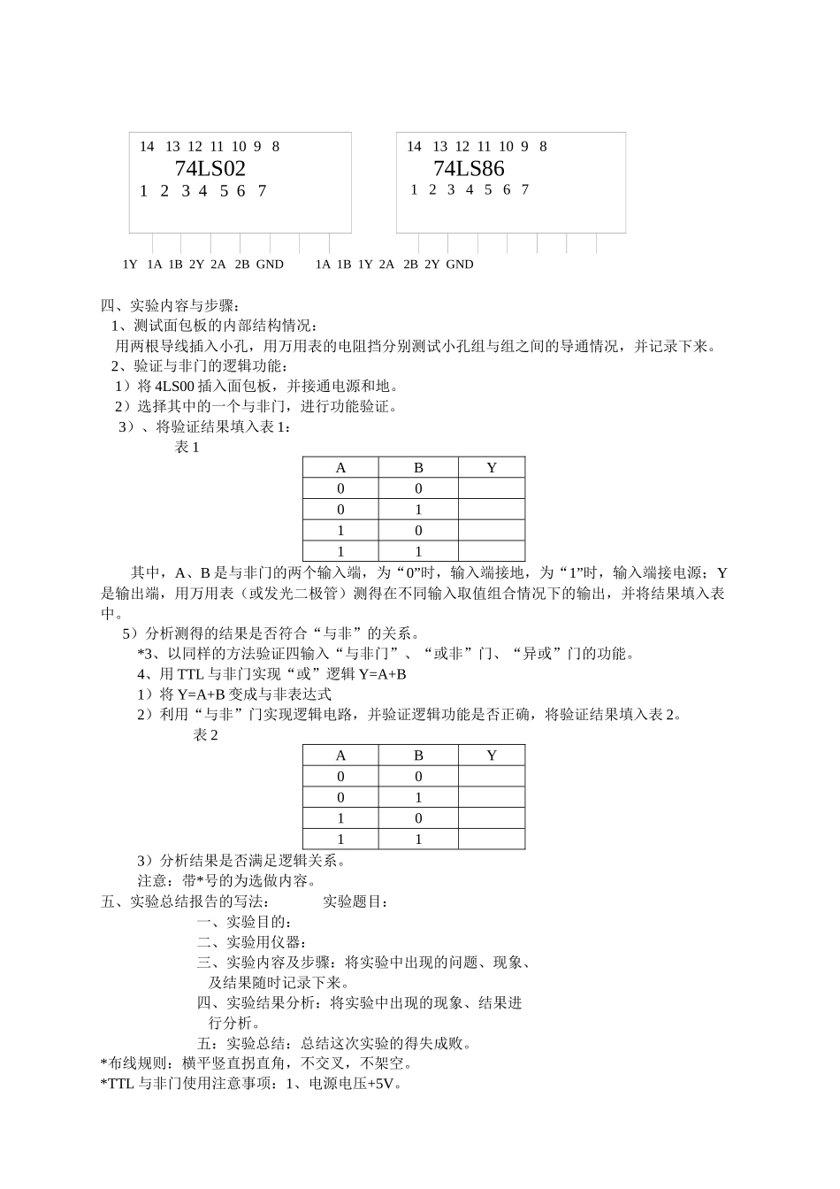数字电子技术基础实验指导书1_第3页