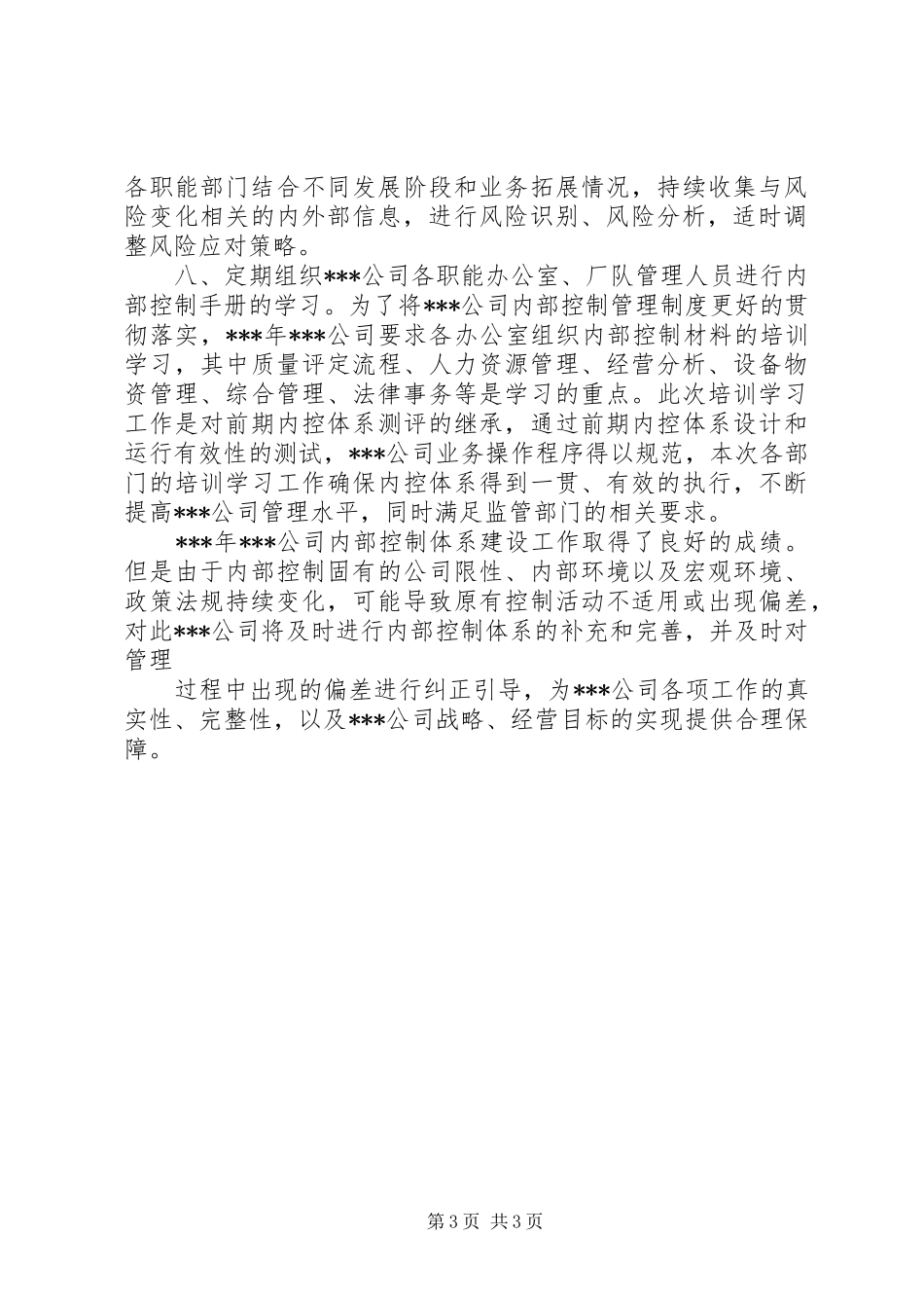 内部控制与全面风险管理工作年度总结_第3页