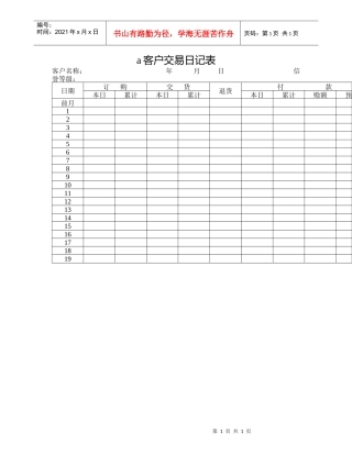客户交易日记表