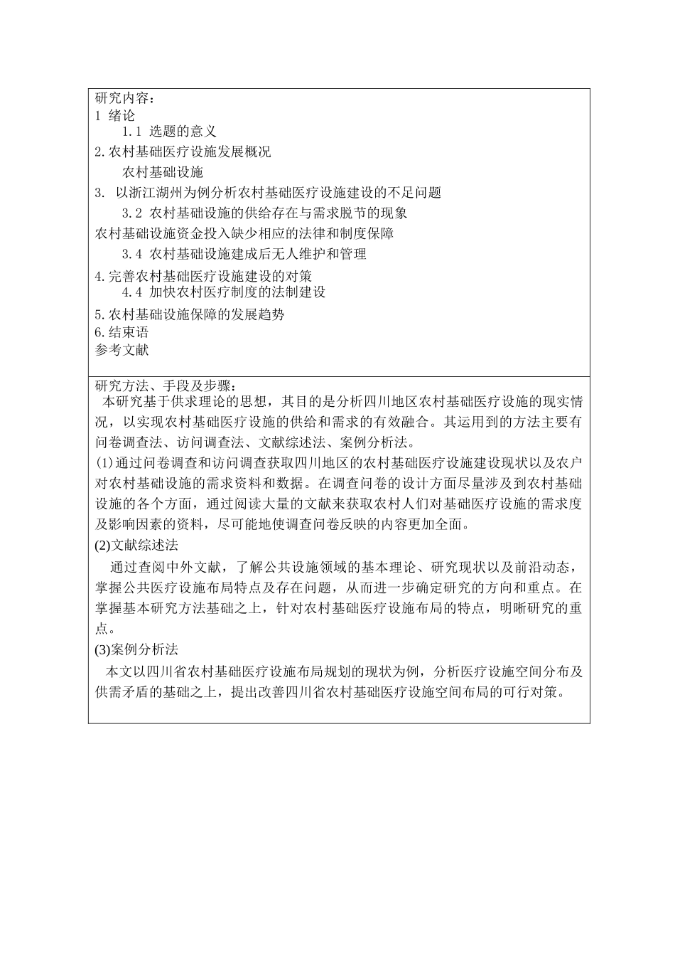 我国农村基础医疗设施建设不足问题分析开题报告 _第3页