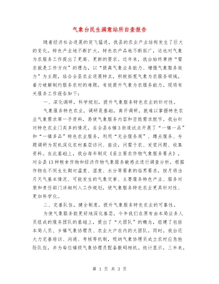 气象台民生满意站所自查报告