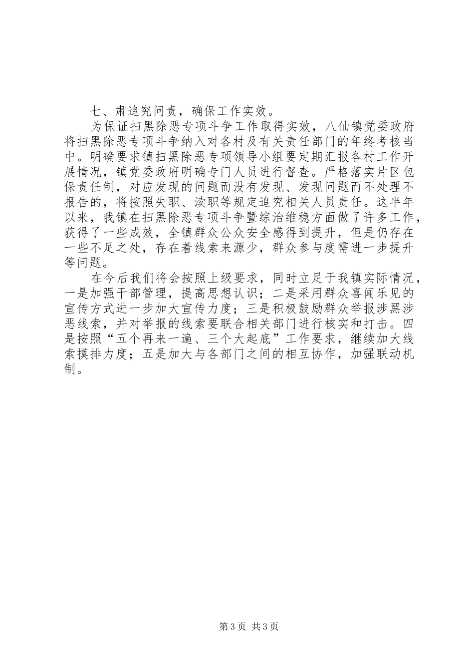 扫黑除恶专项斗争半年工作总结——促进“平安乡镇”建设_第3页