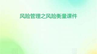 风险管理之i风险衡量课件