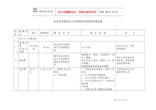 北京市普通居住小区物业管理服务收费标准