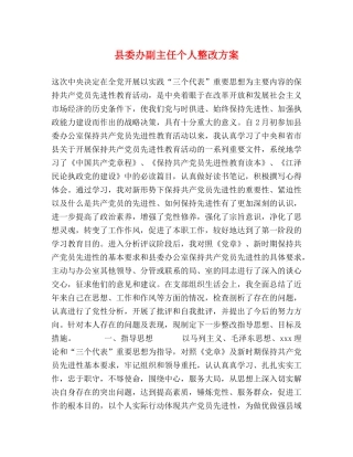 县委办副主任个人整改方案 