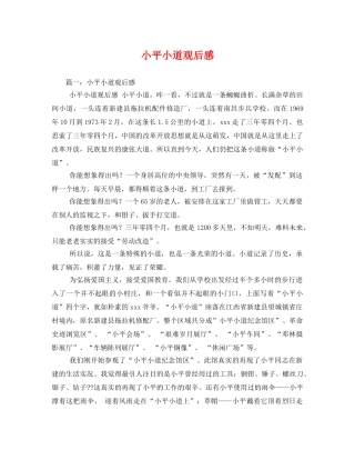 小平小道观后感2 