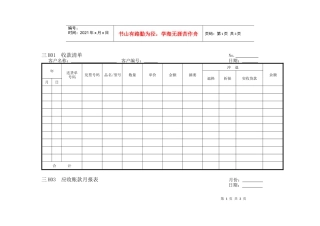 企业管理表格 营销管理H横表格