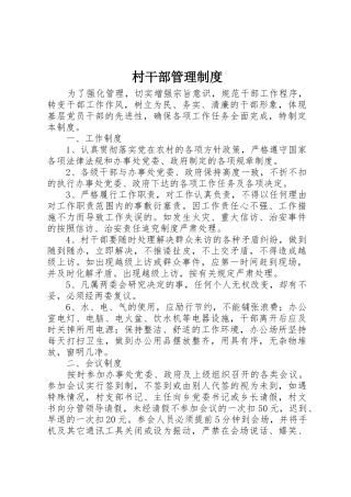 村干部管理规章制度 (2)