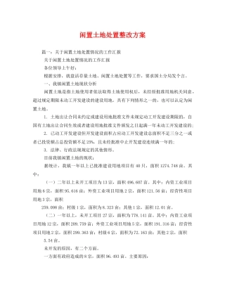 闲置土地处置整改方案 