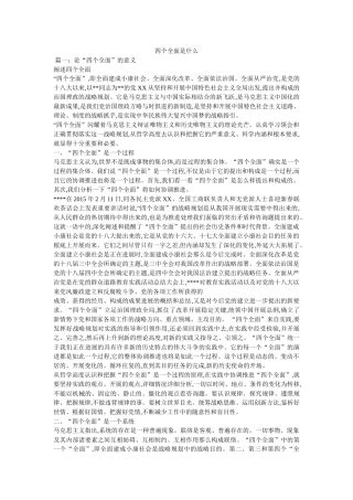 四个全面是什么 