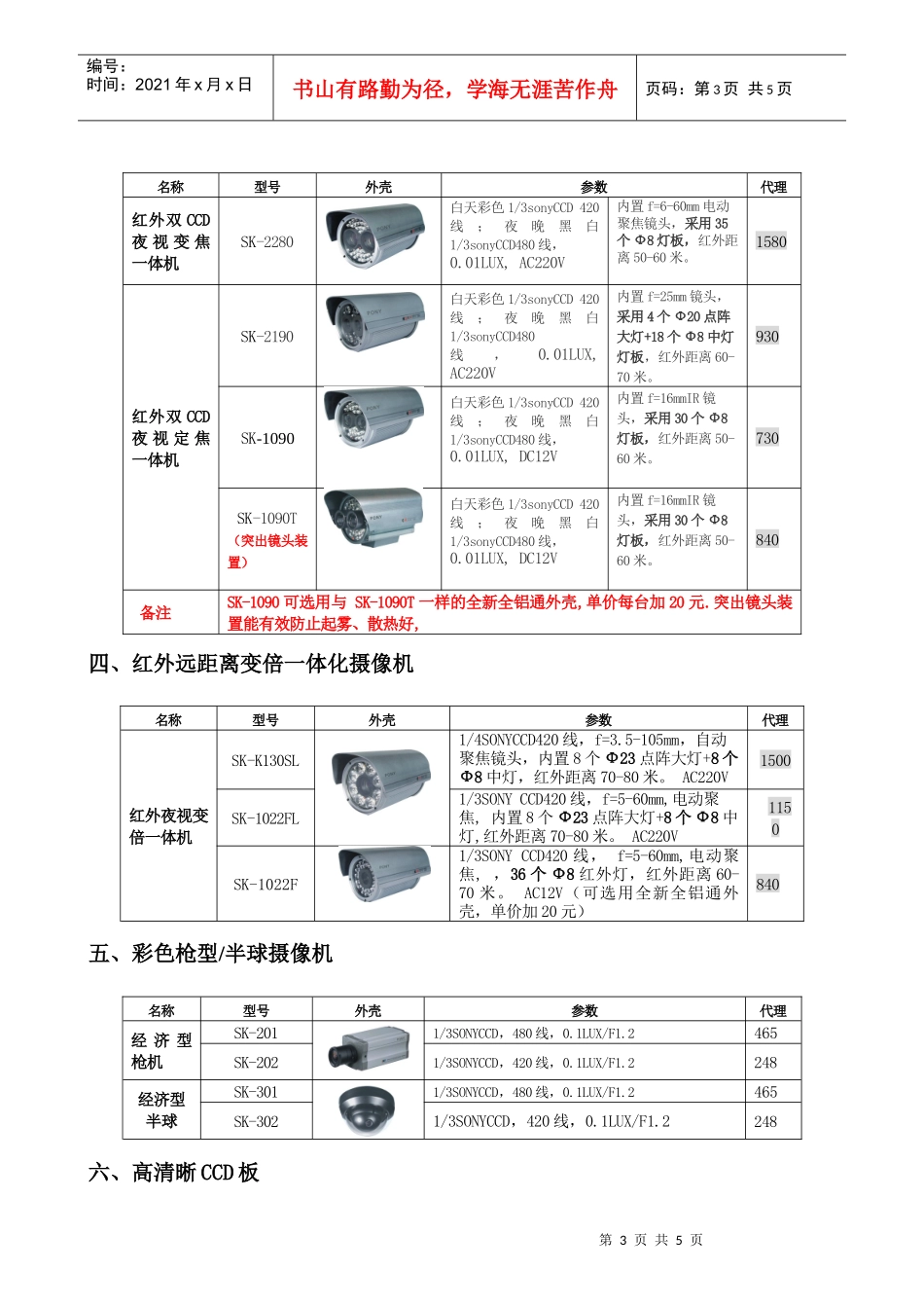 SK上海索康最新款摄像机价格表doc-wwwkangsu_第3页