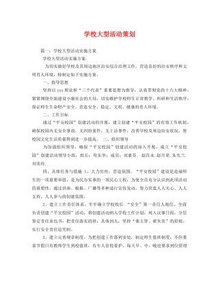 学校大型活动策划 