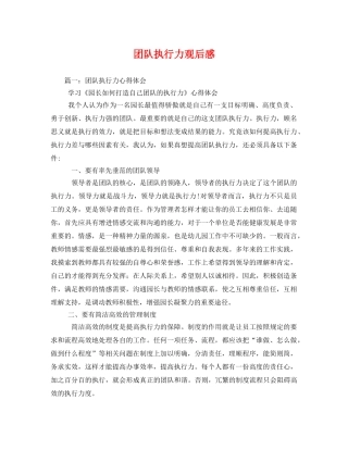 团队执行力观后感2 