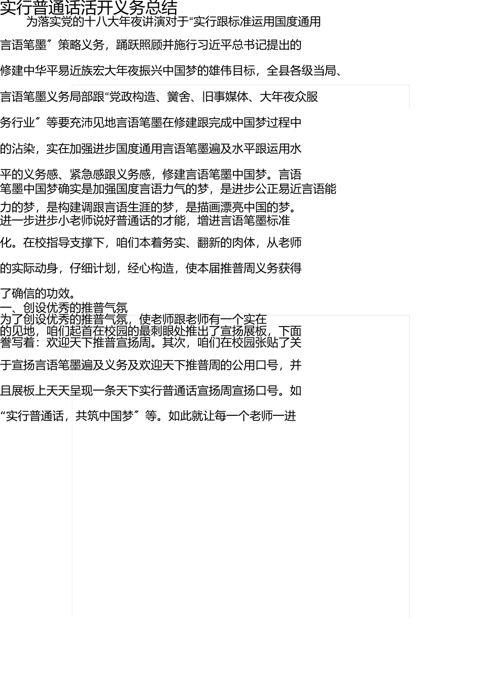 推广普通话活动工作总结 _第1页