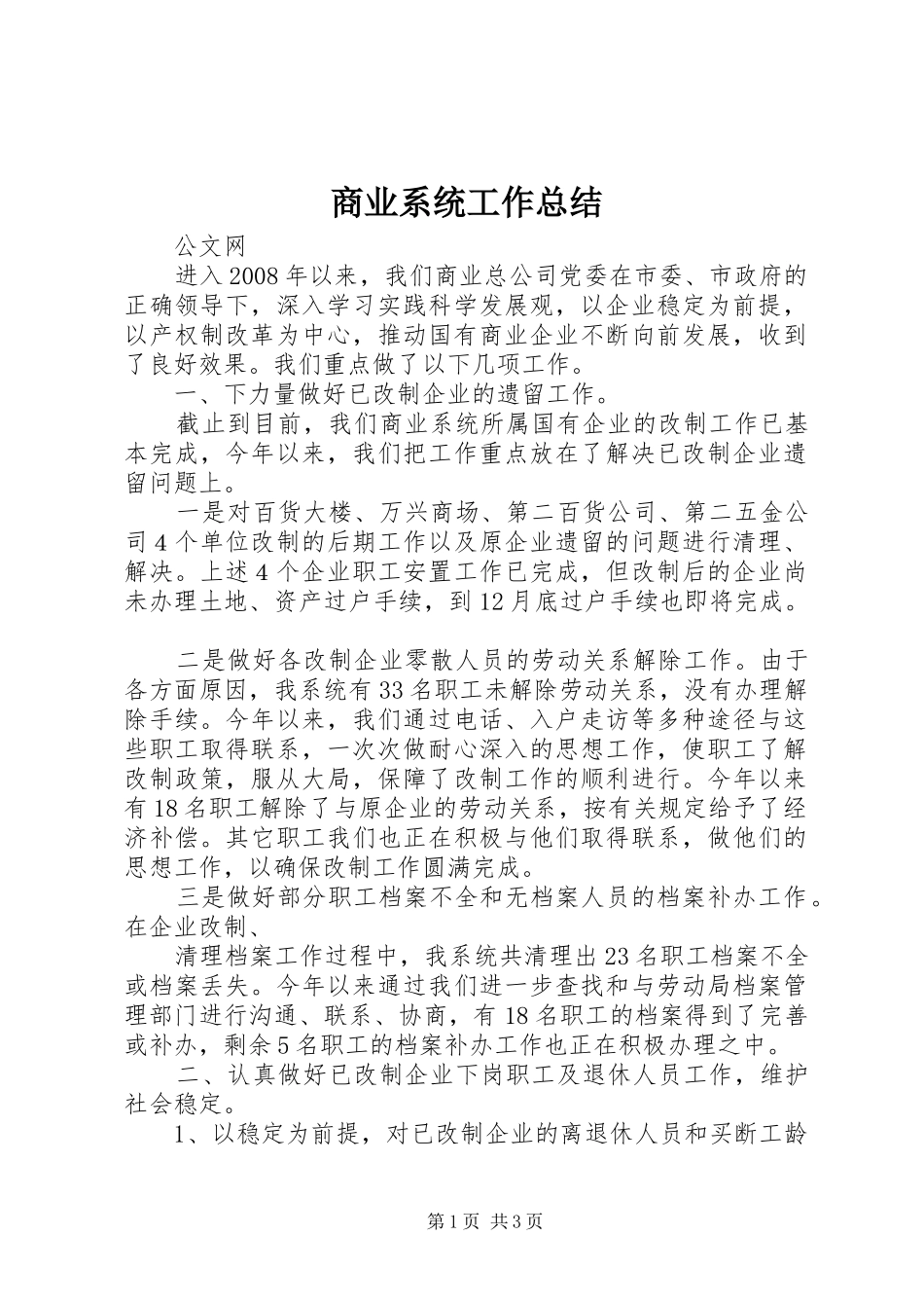 商业系统工作总结_第1页