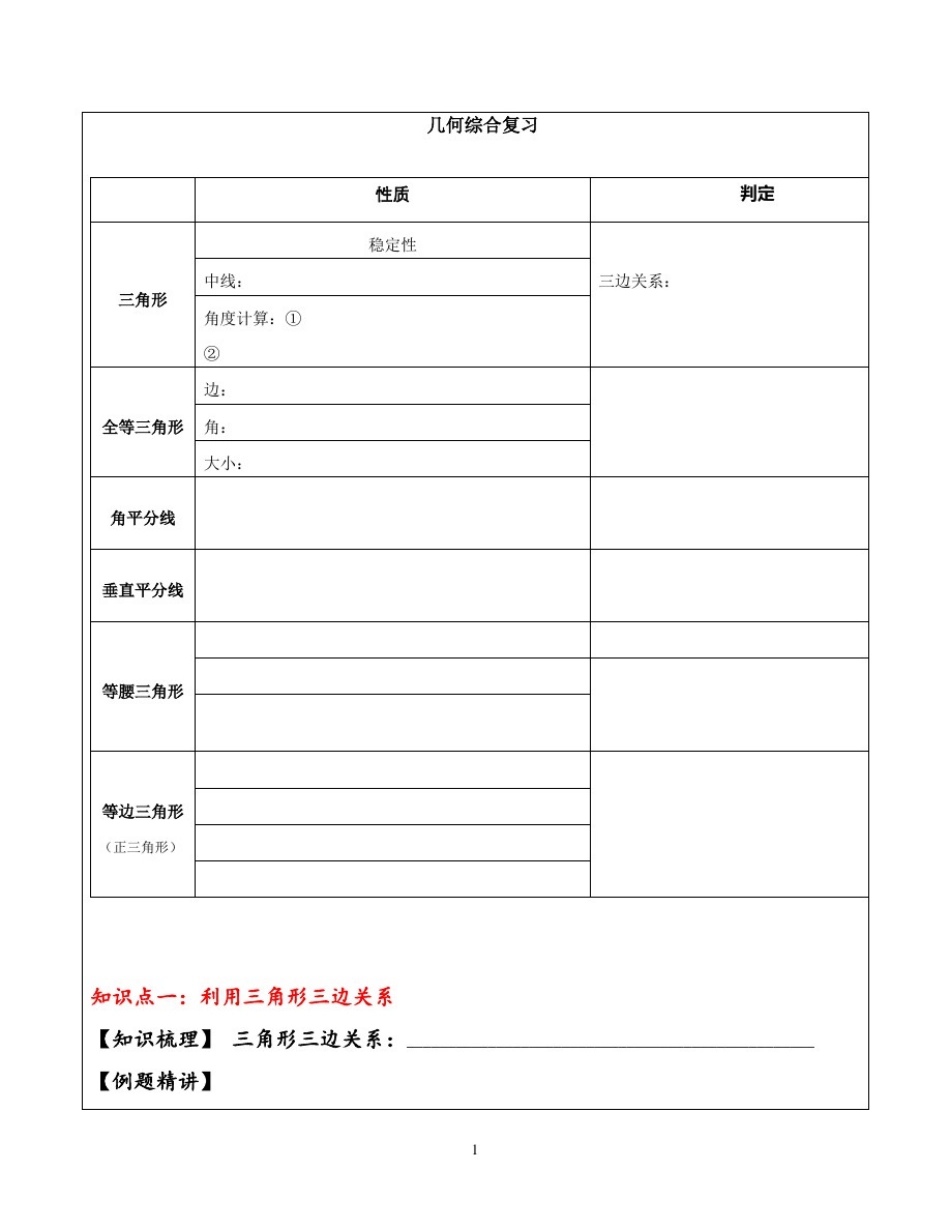 八年级数学几何综合复习_第1页