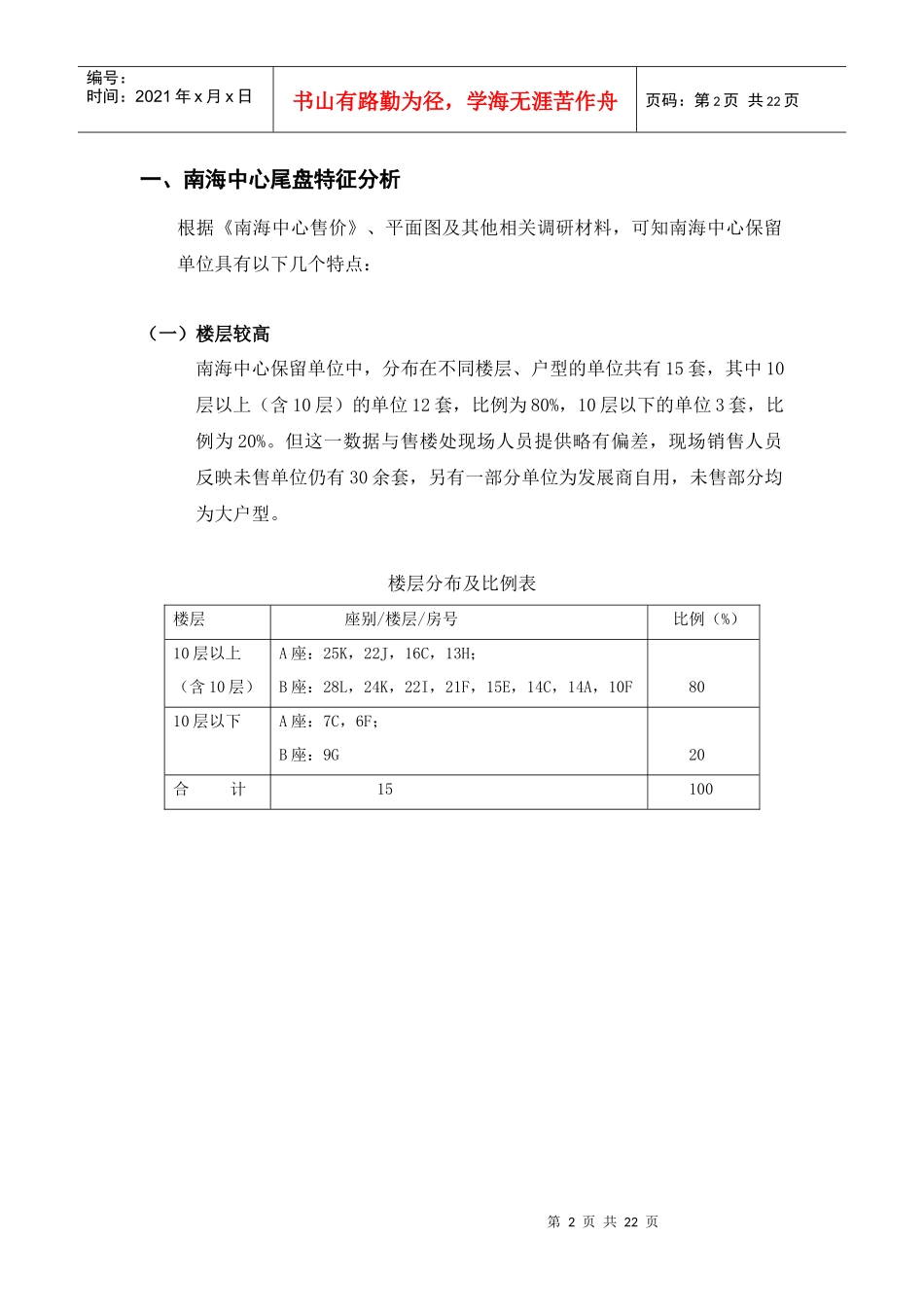 南海中心尾盘营销建议书_第2页