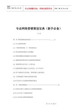 专业网络营销策划宝典(新手必备)