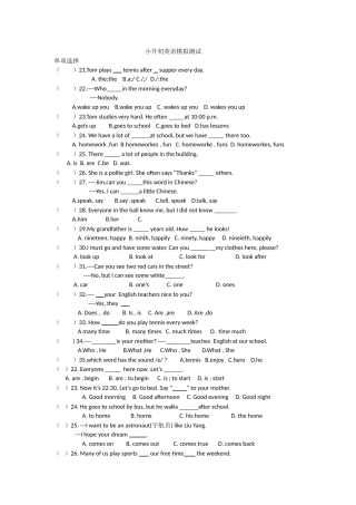 新译林英语小升初英语模拟测试题2 