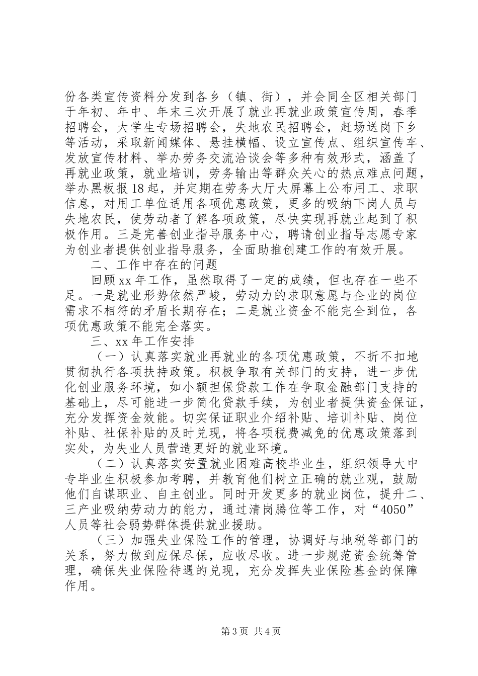 劳动就业局工作总结_第3页