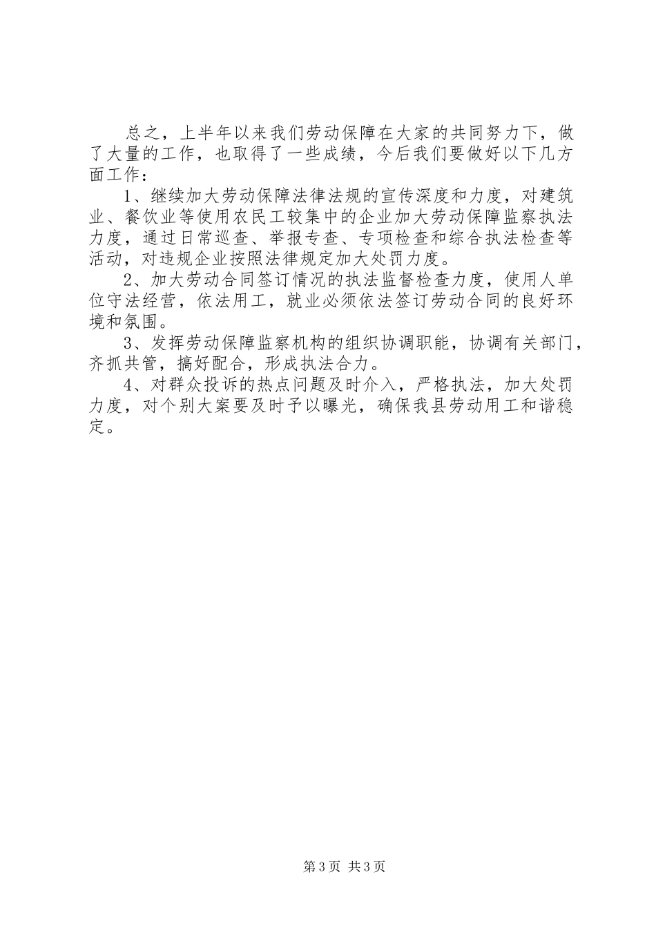 劳动监察半年工作总结总结_第3页