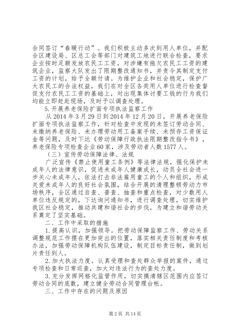 劳动监察大队工作总结(精选多篇)_第2页
