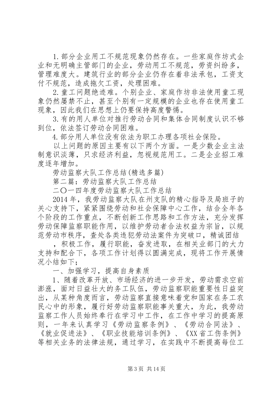 劳动监察大队工作总结(精选多篇)_第3页
