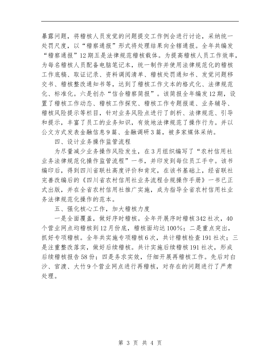 2024年市农村信用社稽核审计工作总结_第3页