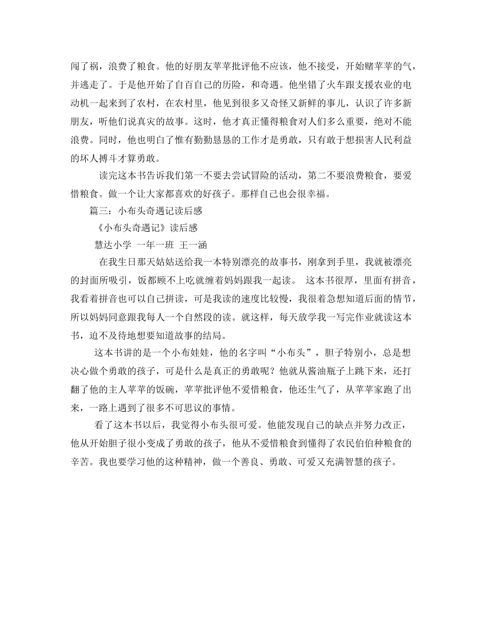 小布头奇遇记读后感 _第3页