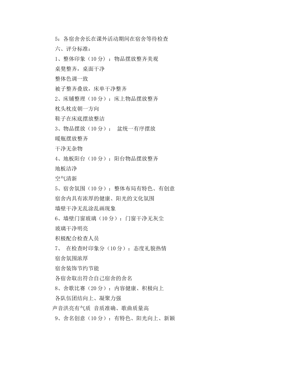 学生宿舍文化建设评比活动方案相关范文 _第3页