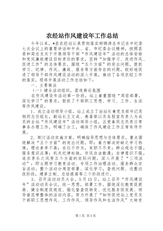 农经站作风建设年工作总结