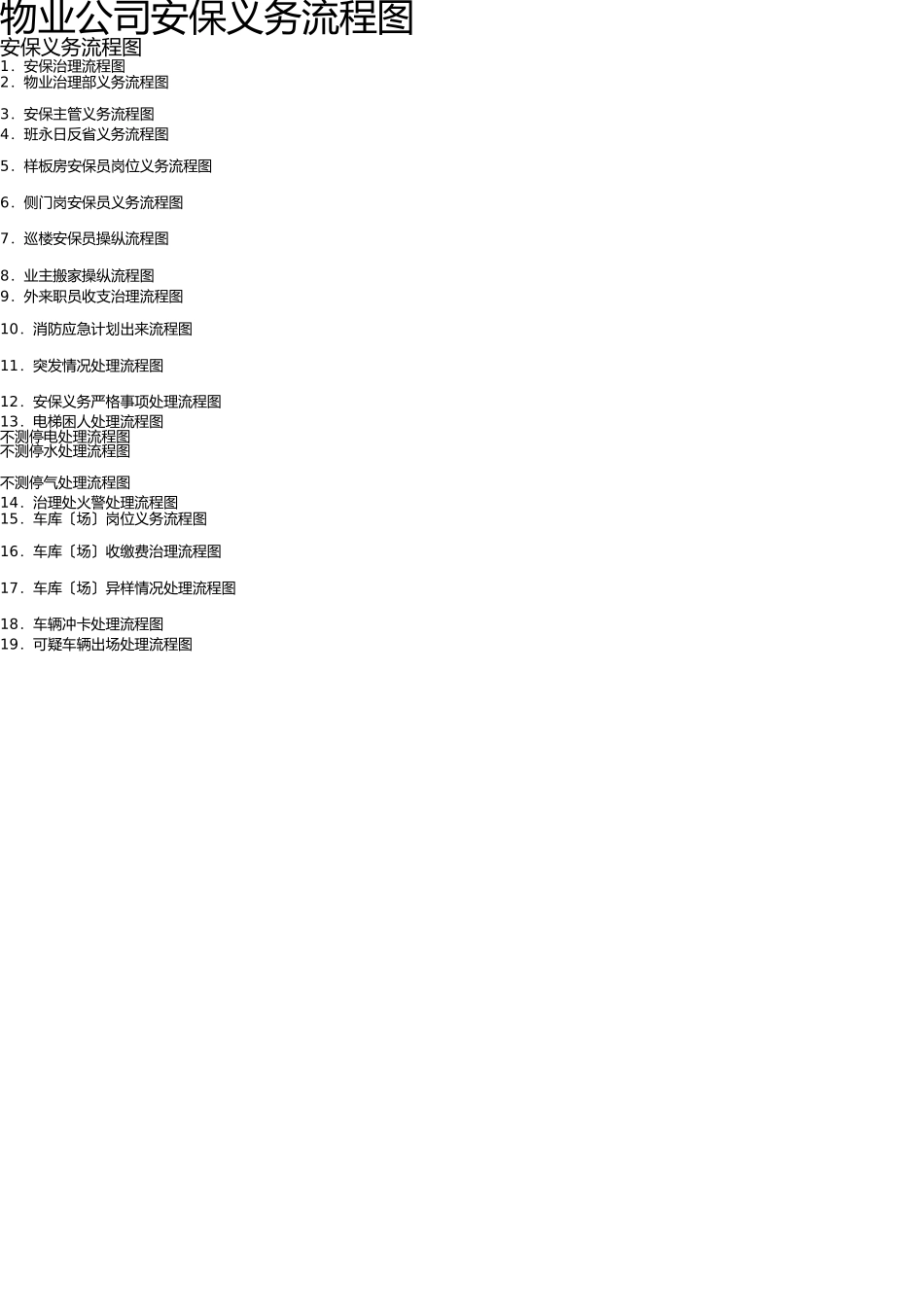 物业公司安保工作流程图 _第1页