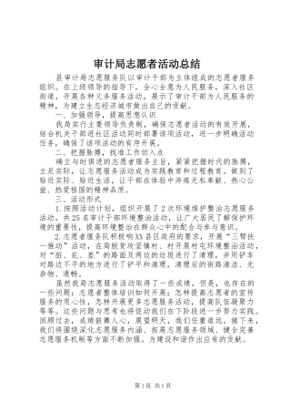 审计局志愿者活动总结