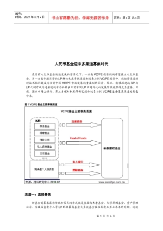人民币基金的多渠道募集