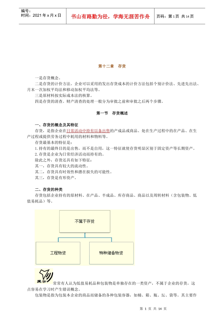 存货的计价方法与清查_第1页