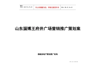 山东淄博王府进广场营销推广策划案doc89