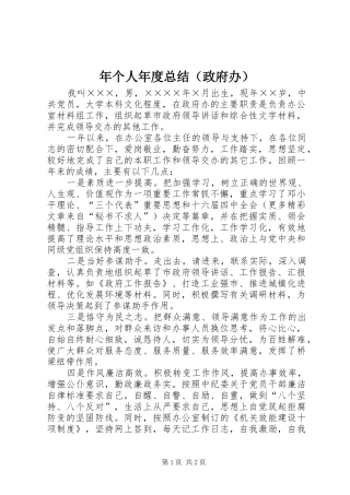 年个人年度总结（政府办）