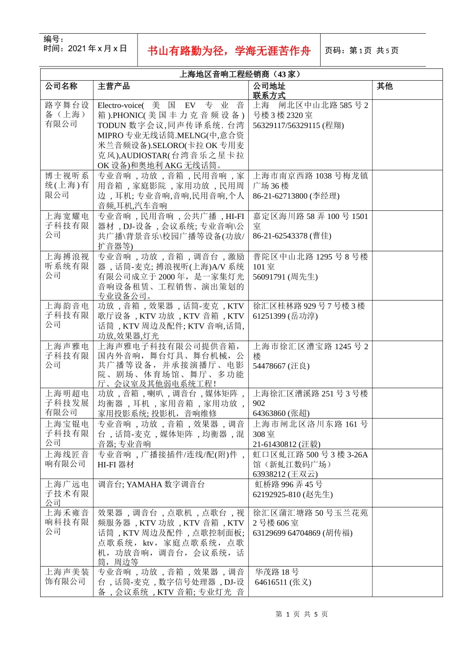 上海地区音响工程经销商_第1页