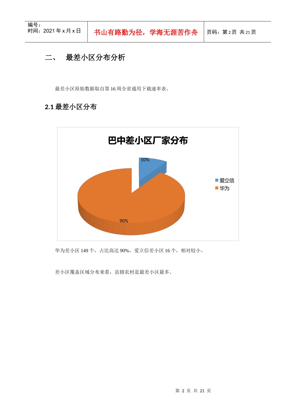 巴中分公司通用业务下载速率分析报告_第2页