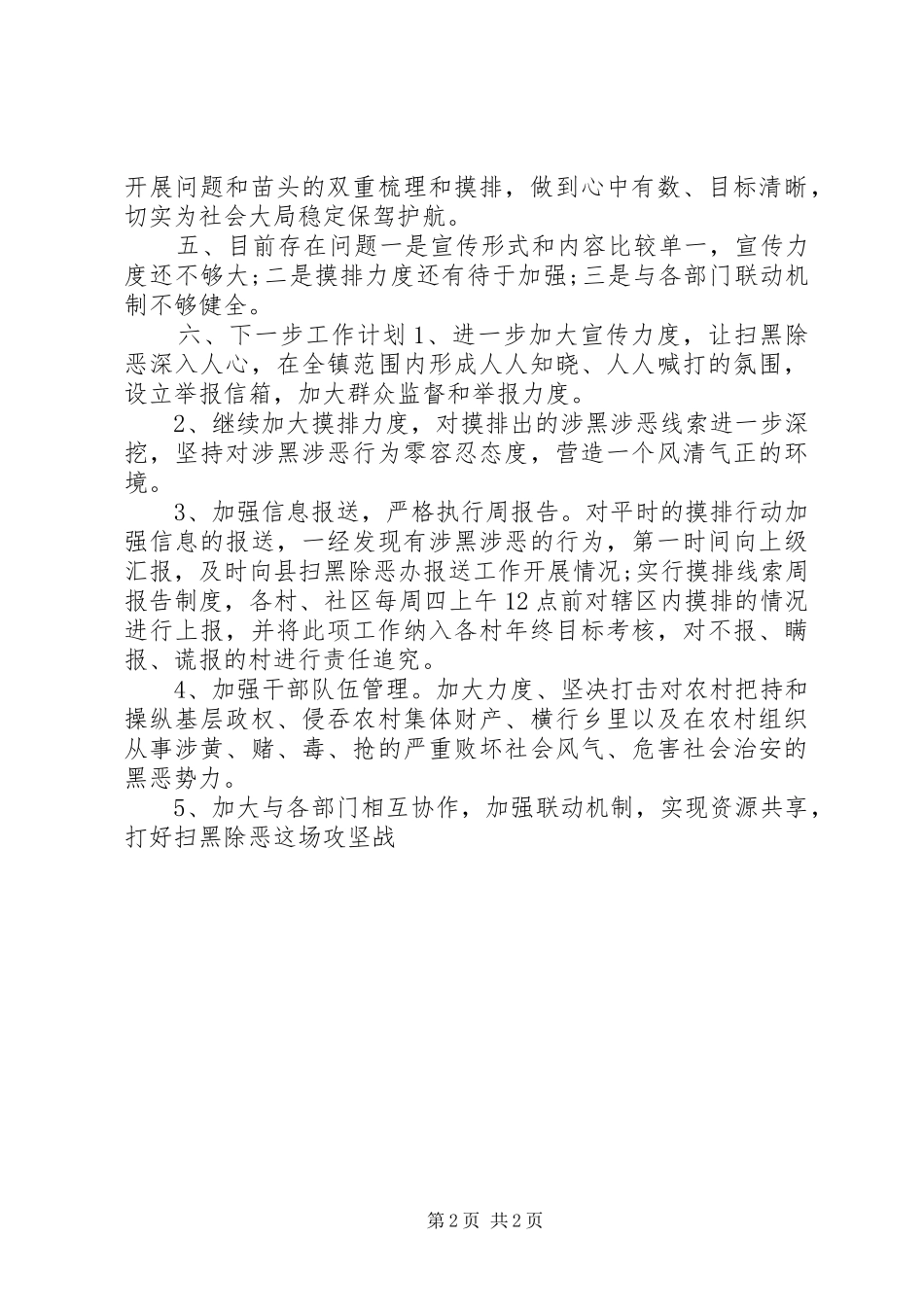 扫黑除恶专项斗争工作详细总结材料最新_第2页