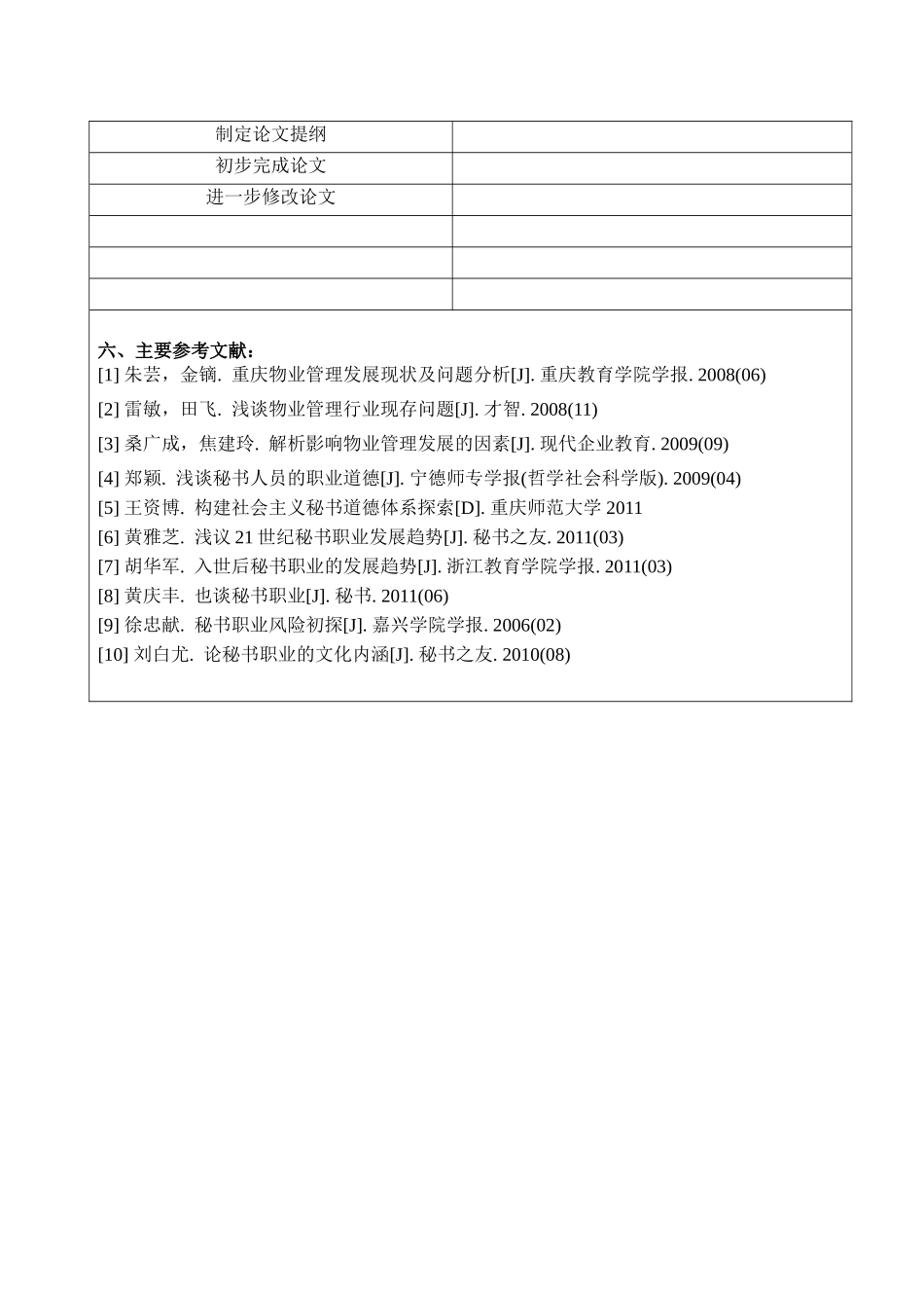 物业与秘书的关联开题报告 _第3页