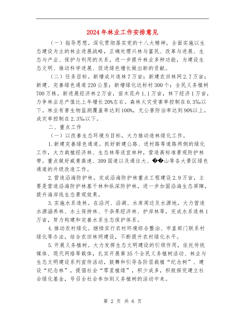 2024年林业工作安排意见_第2页