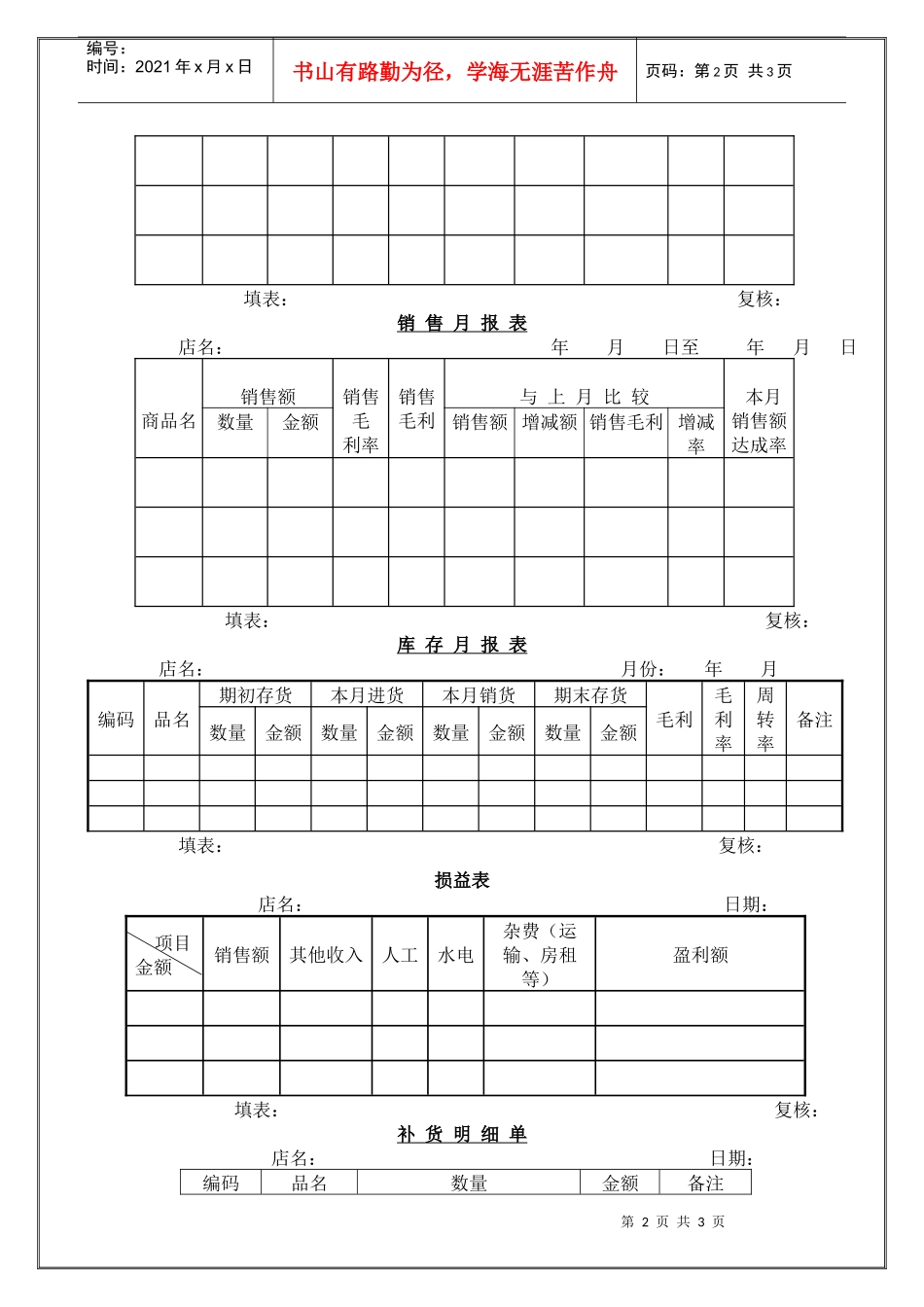 专卖店店长商业报表_第2页