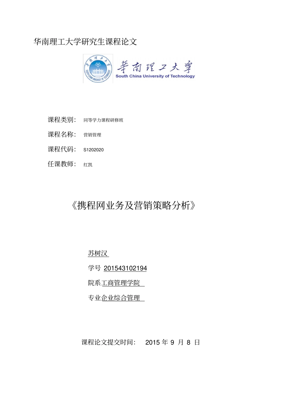 携程网业务与营销策略分析报告_第1页