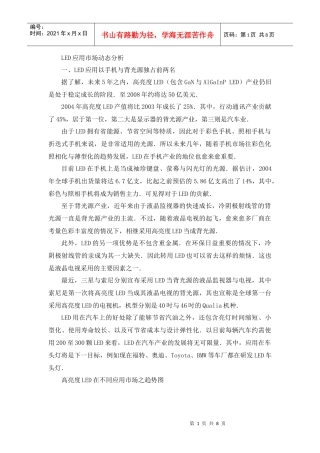LED应用市场动态分析