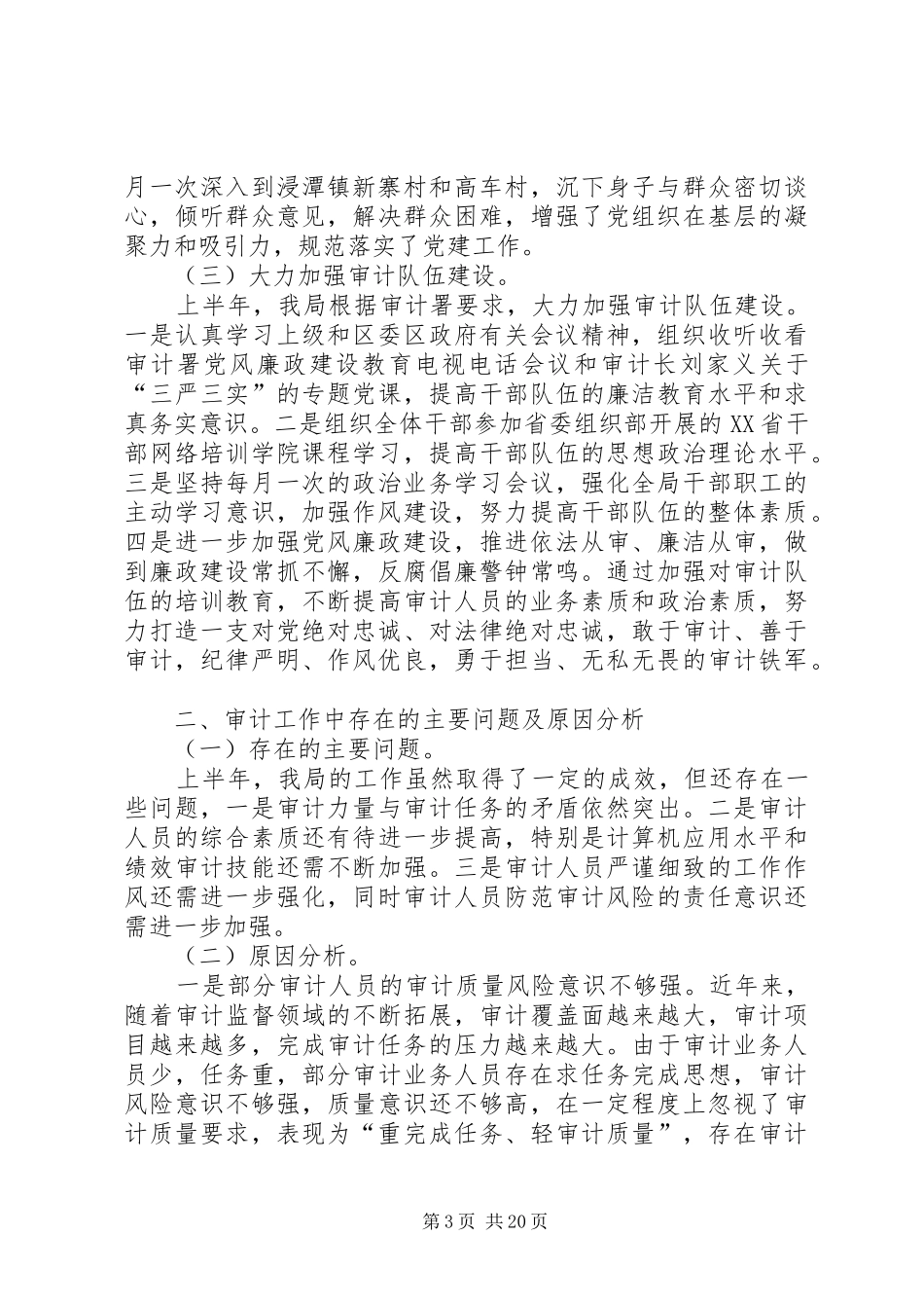 审计局上半年工作总结四篇_第3页